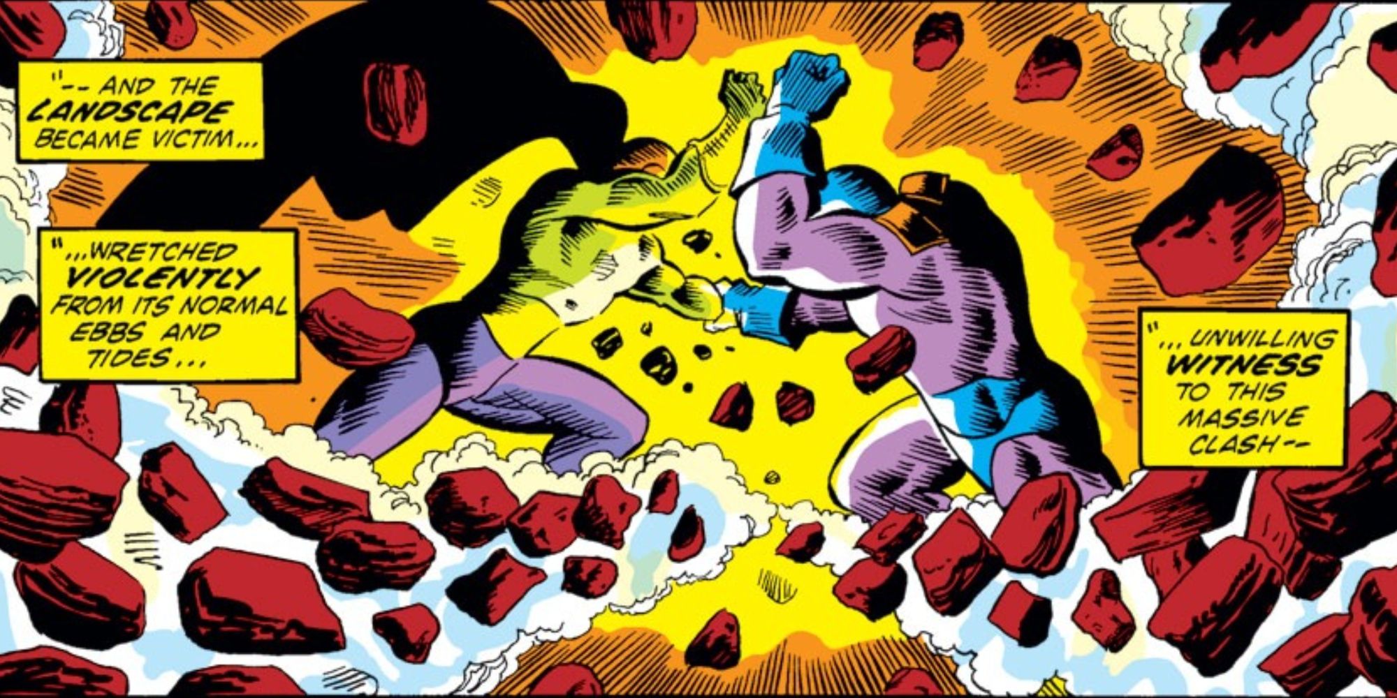 Drax luta contra Thanos na Marvel Comics.