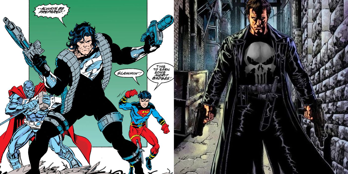 Split image showing Superman and The Punisher
