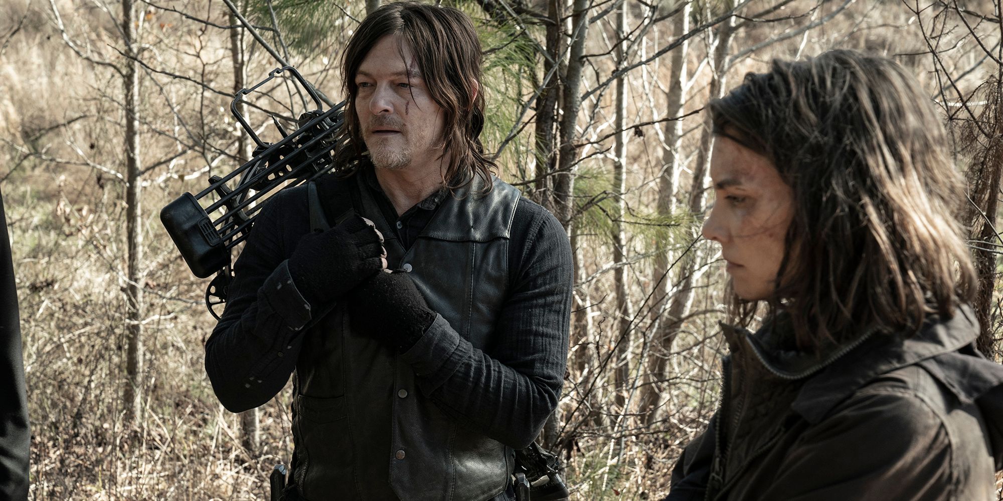 Daryl and Maggie in the woods The Walking Dead season 11 episode 22