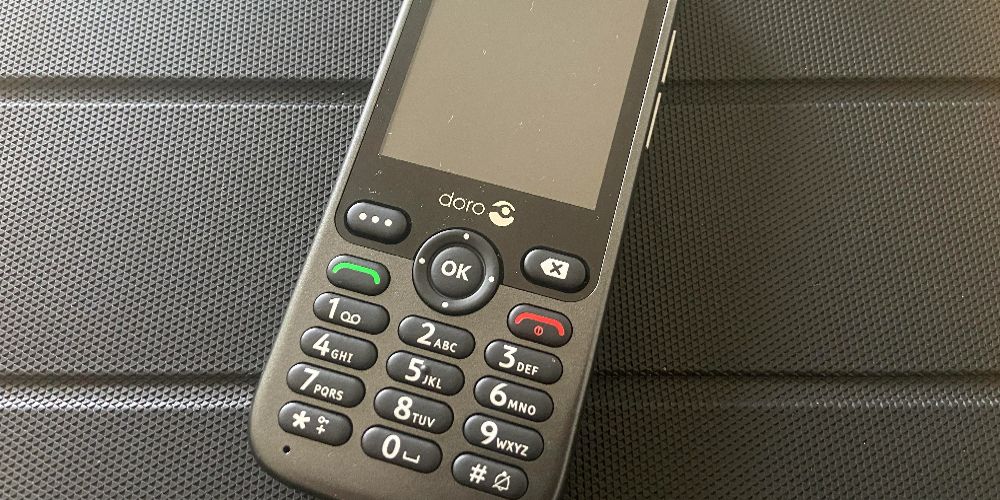 A Doro 7010 phone is shown