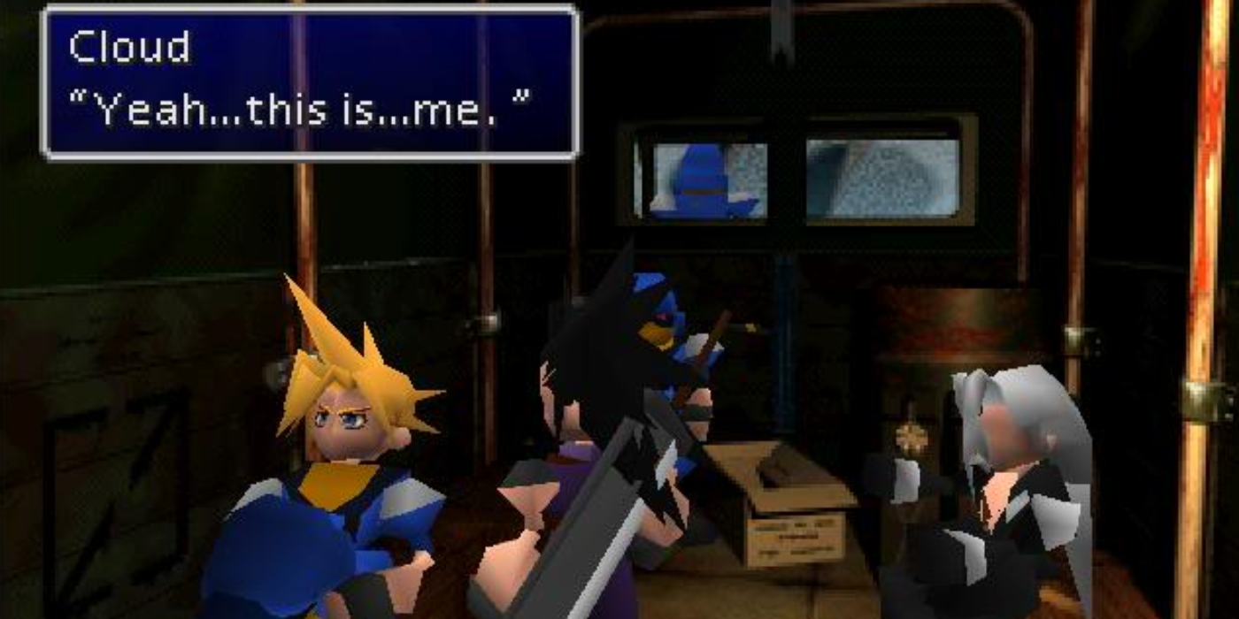 Cloud vendo a verdade do passado em Final Fantasy 7.