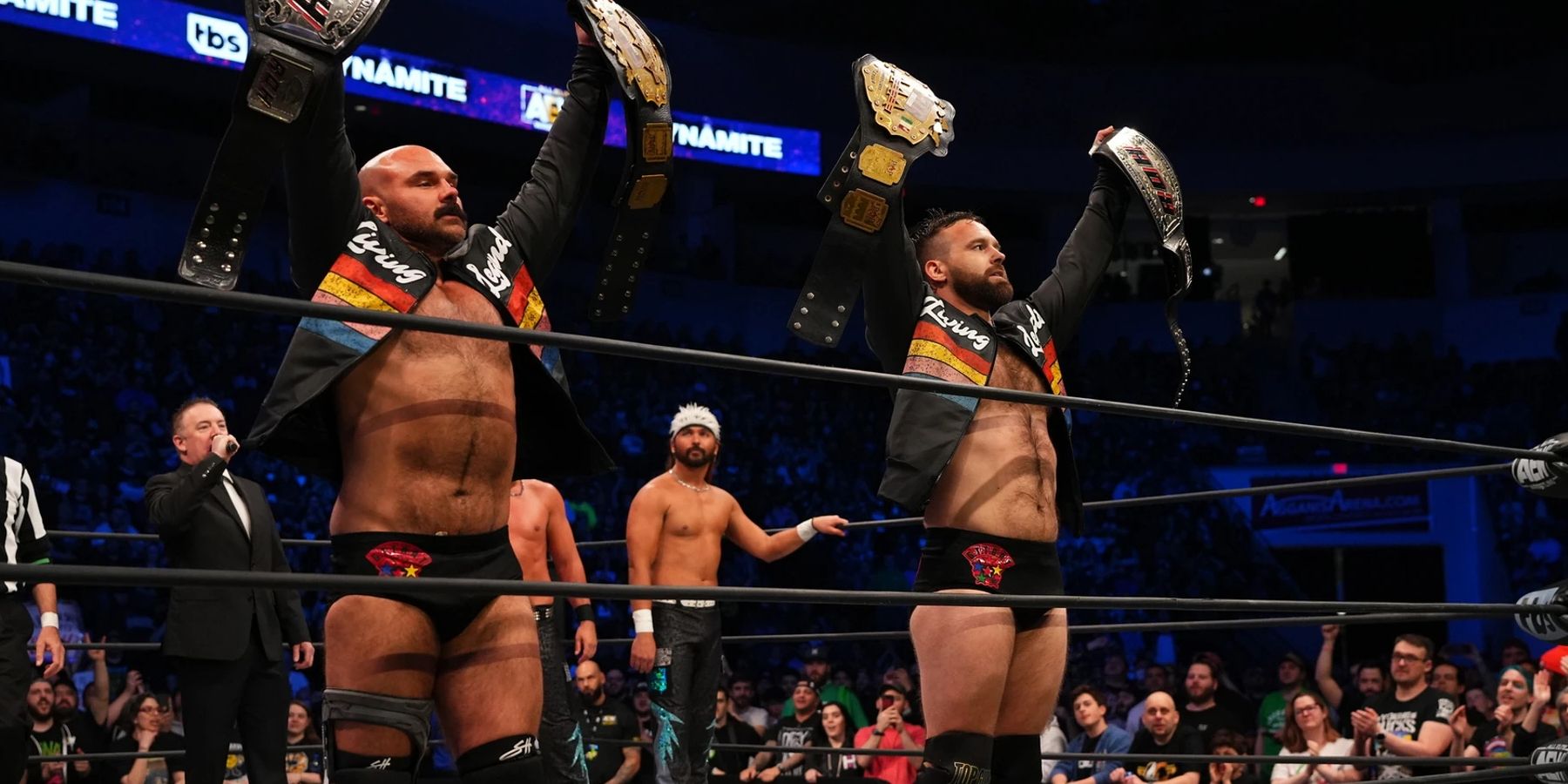 FTR make their entrance before putting on an instant classic against The Young Bucks on AEW Dynamite in 2022.