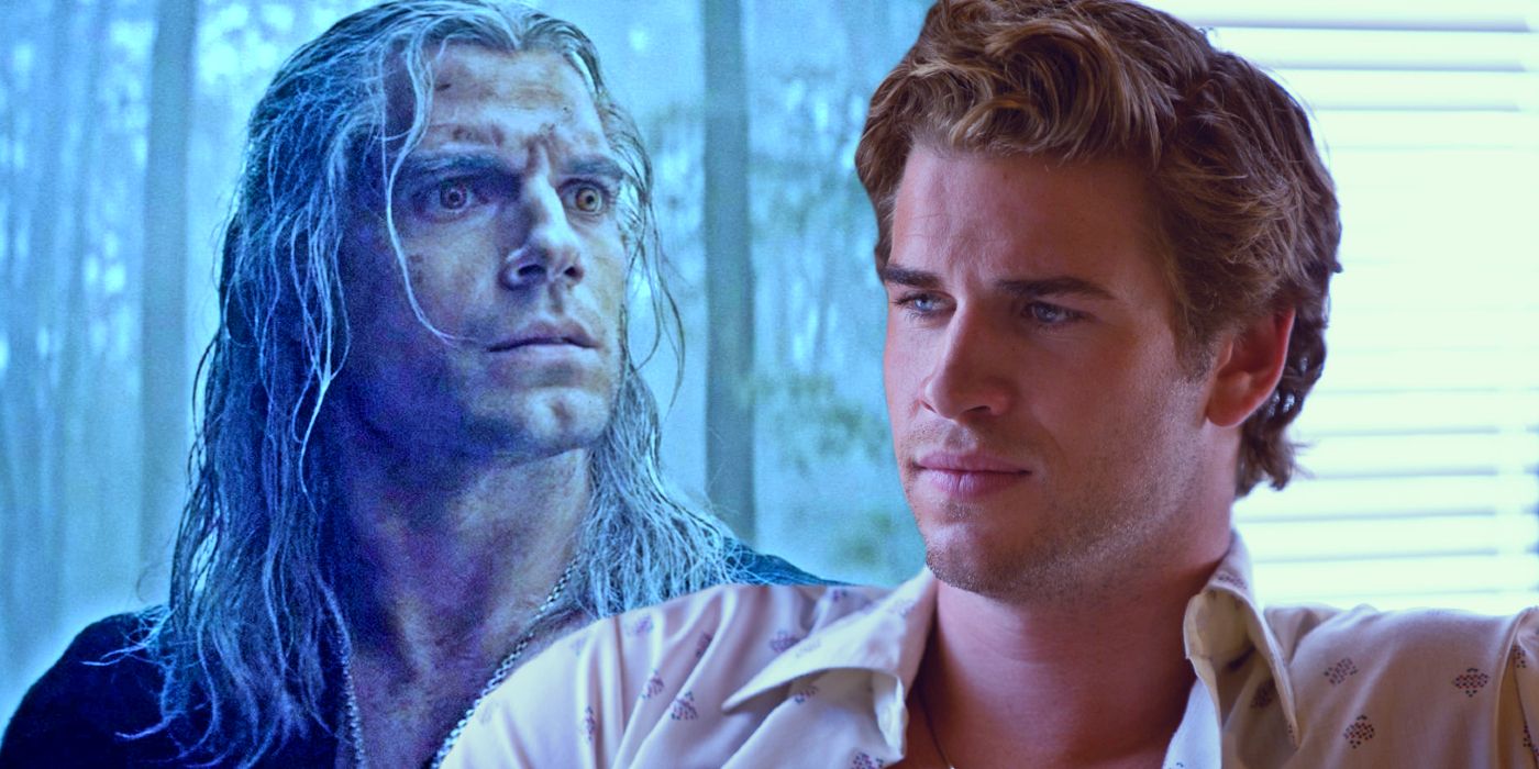 Geralt (Henry Cavill) in the Witcher and Liam Hemsworth.