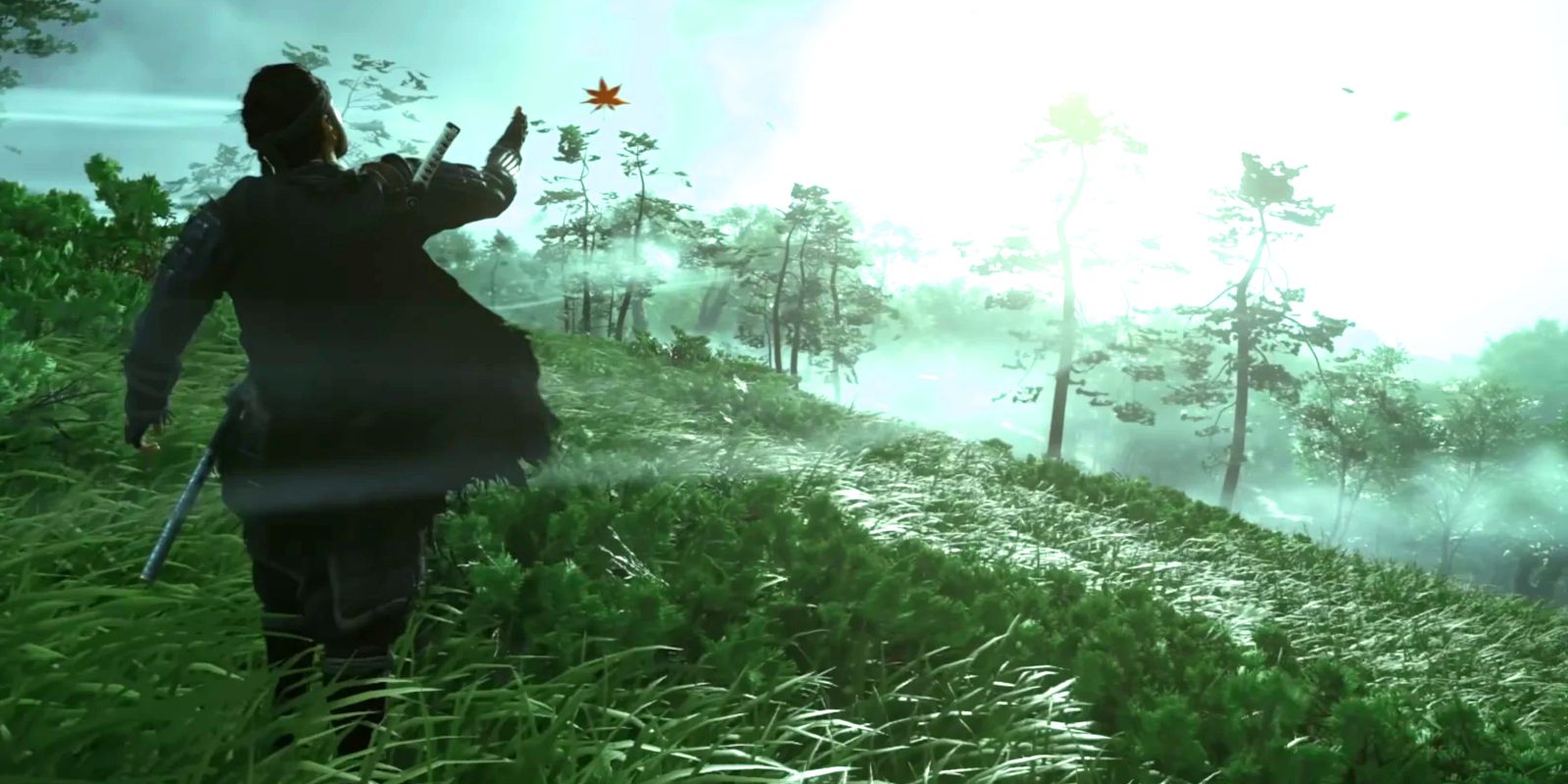 The protagonist of Ghost of Tsushima follows the guiding wind.