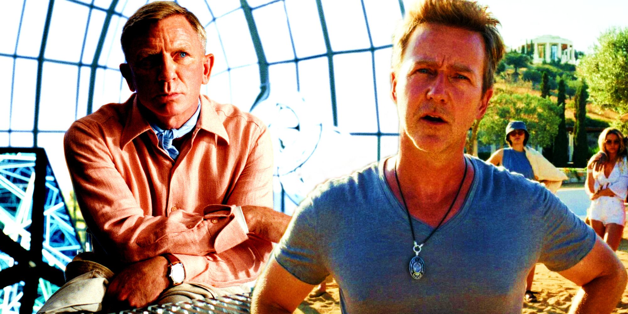 Glass Onion Knives Out 2 Cameos, Daniel Craig and Edward Norton Image