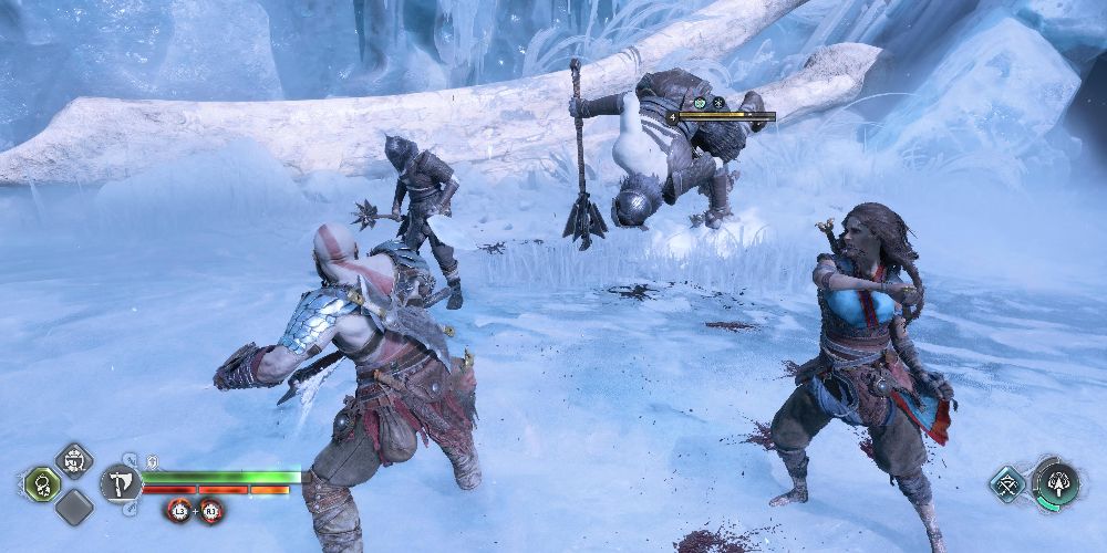 Kratos luta em Niflheim em God of War Ragnarok