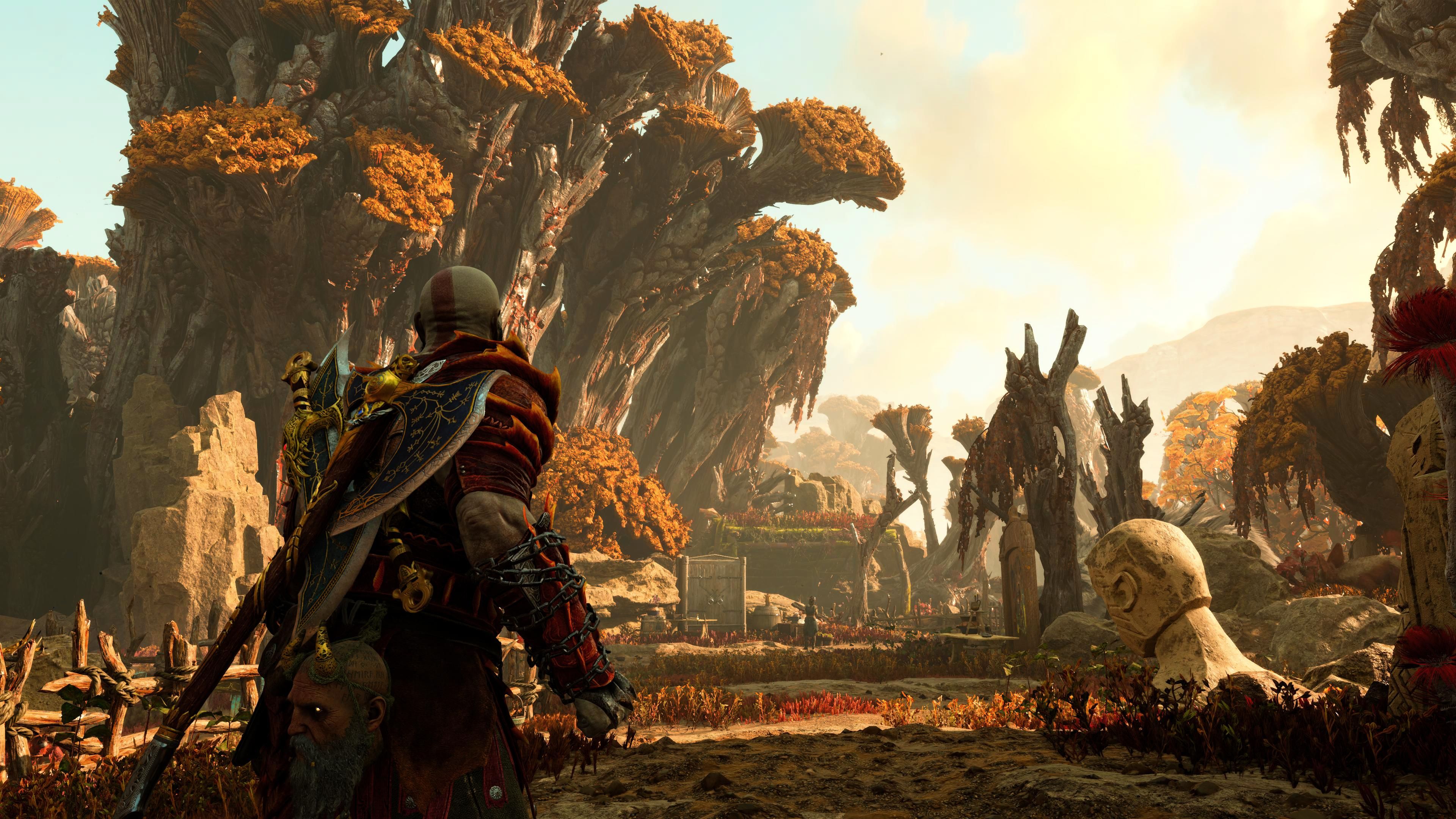 God of War Ragnarök Kratos Visiting Angrboda At Angrboda's Treehouse In Jotunheim