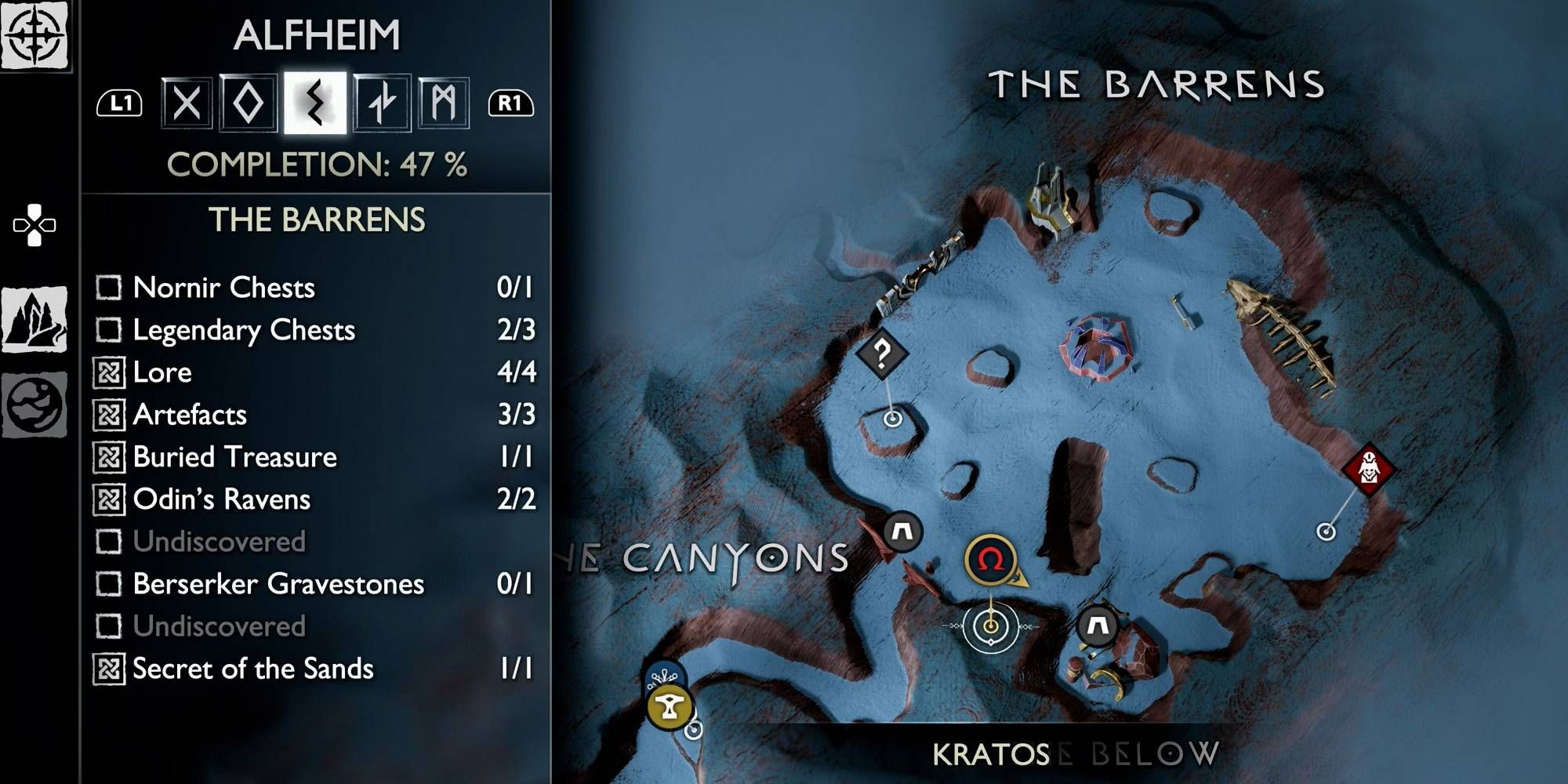 God of War Ragnarök All Artefact Locations in Alfheim