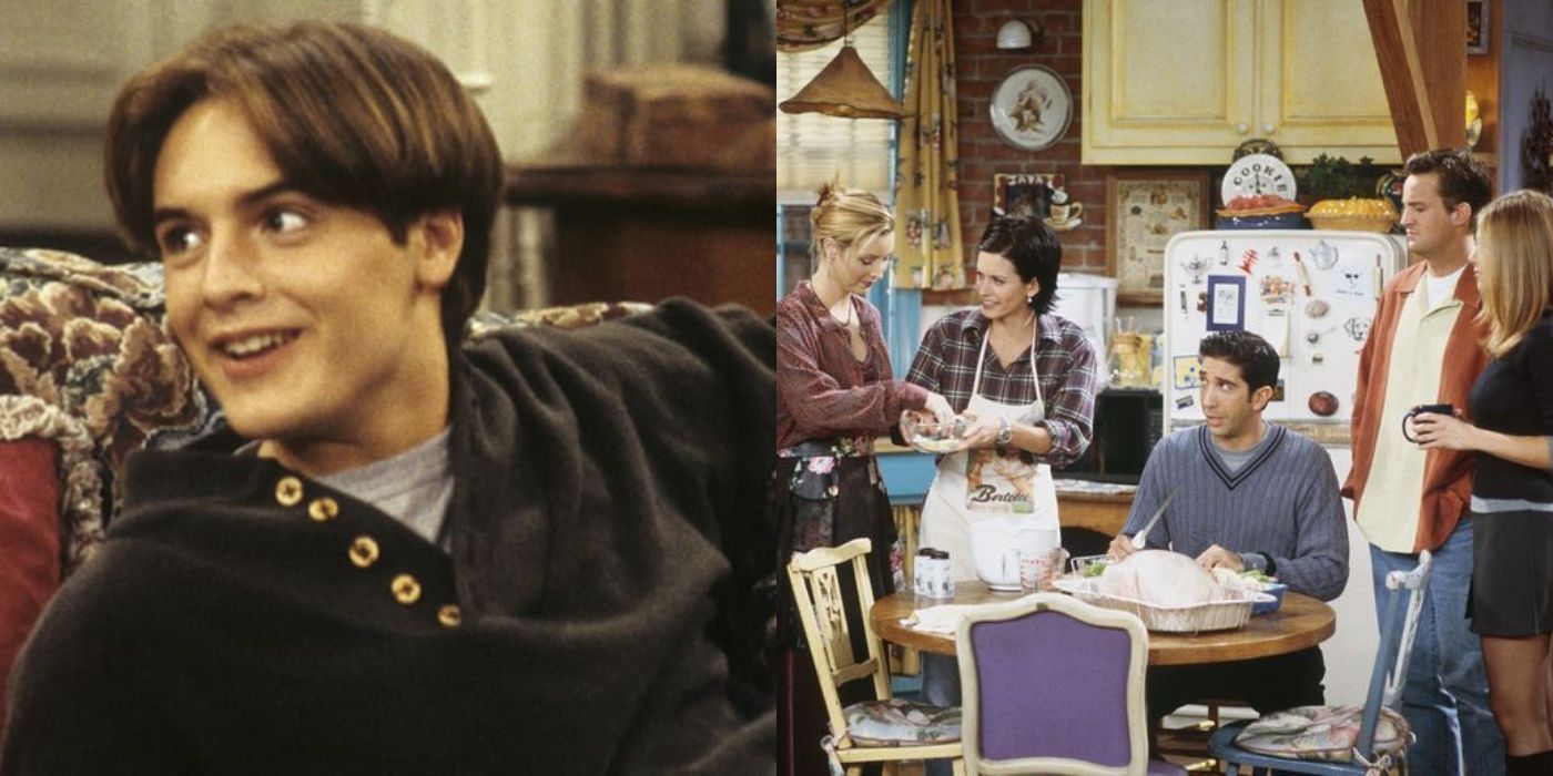 Split image of Eric on Boy Meets World and the cast of Friends