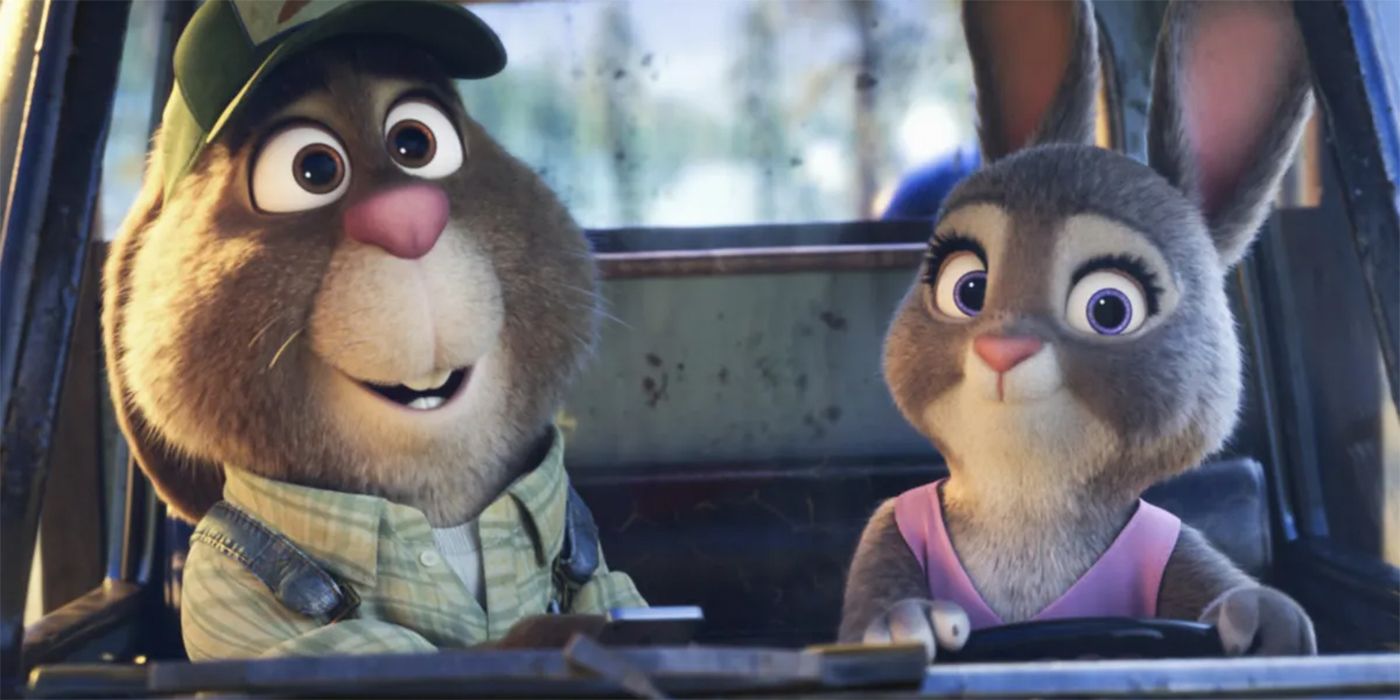 hopps family in car in zootopia plus