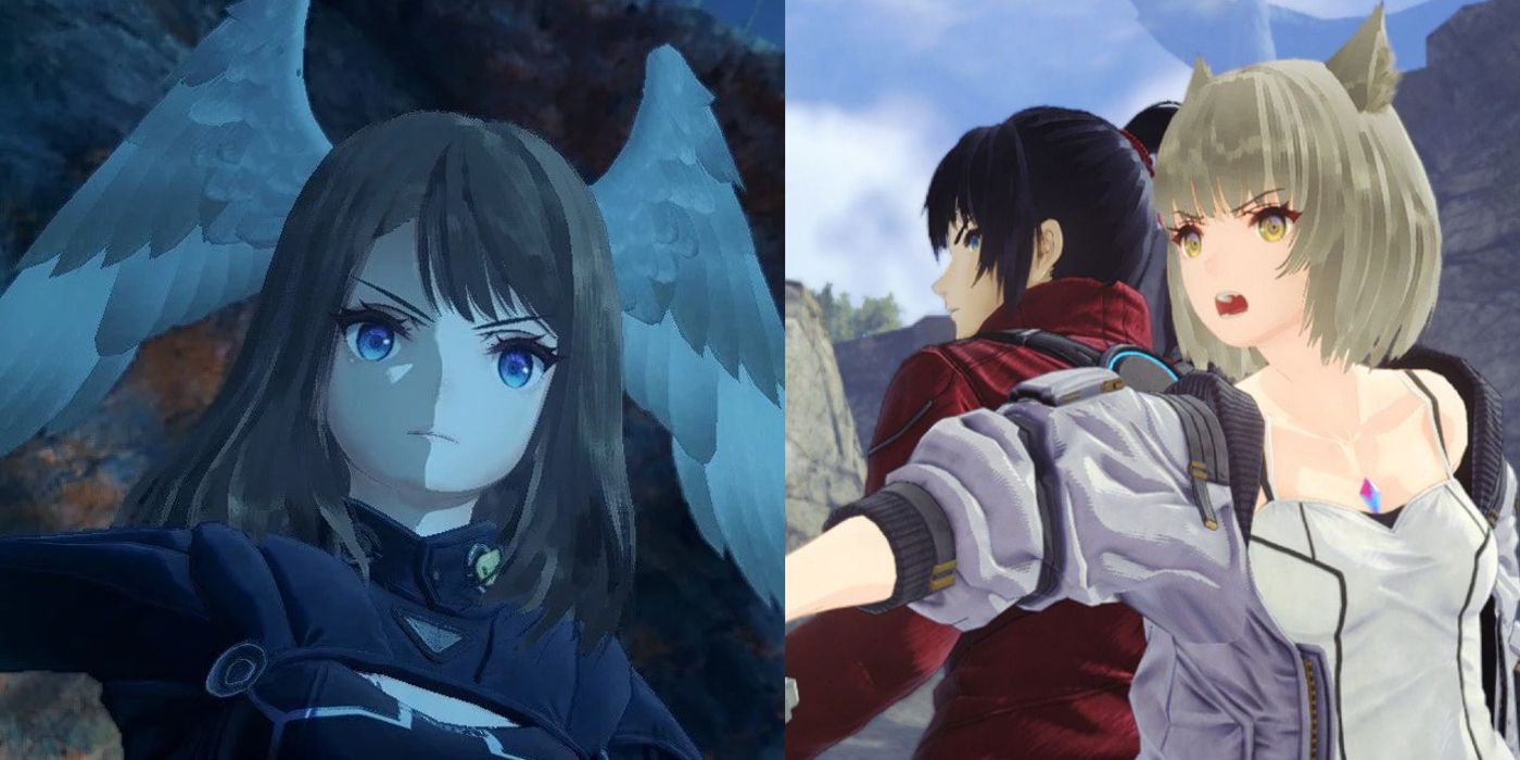 Eunie poses side by side with Noah and Mio in Xenoblade Chronicles 3