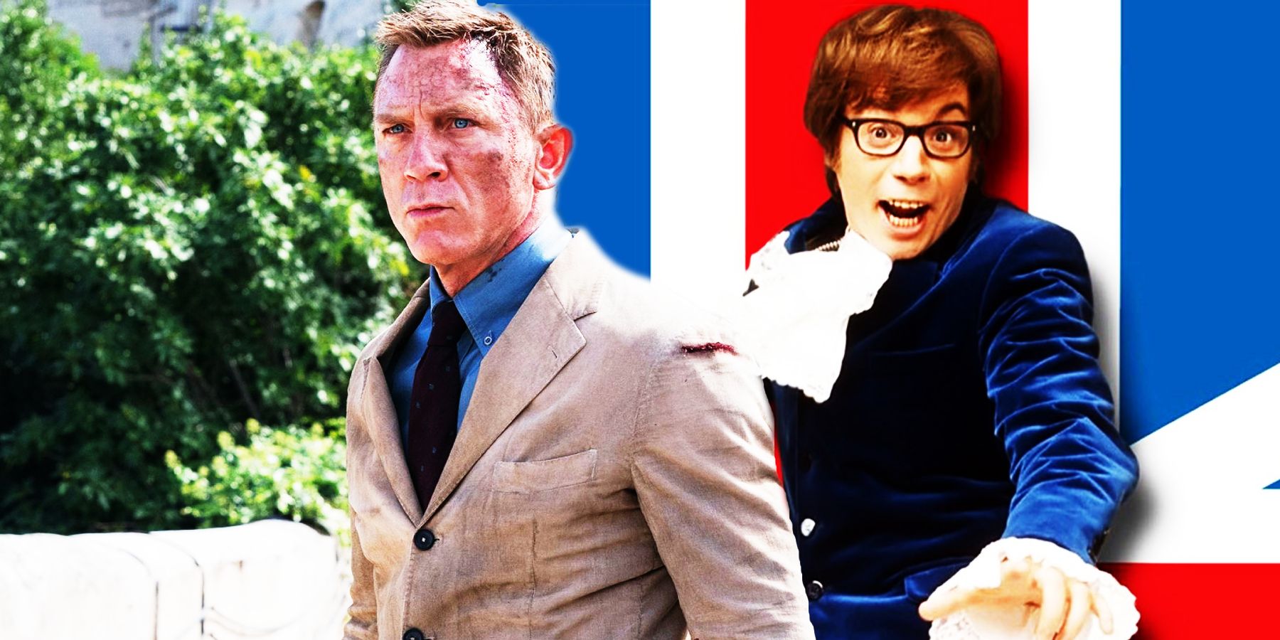 Daniel Craig as James Bond and Mike Myers as Austin Powers