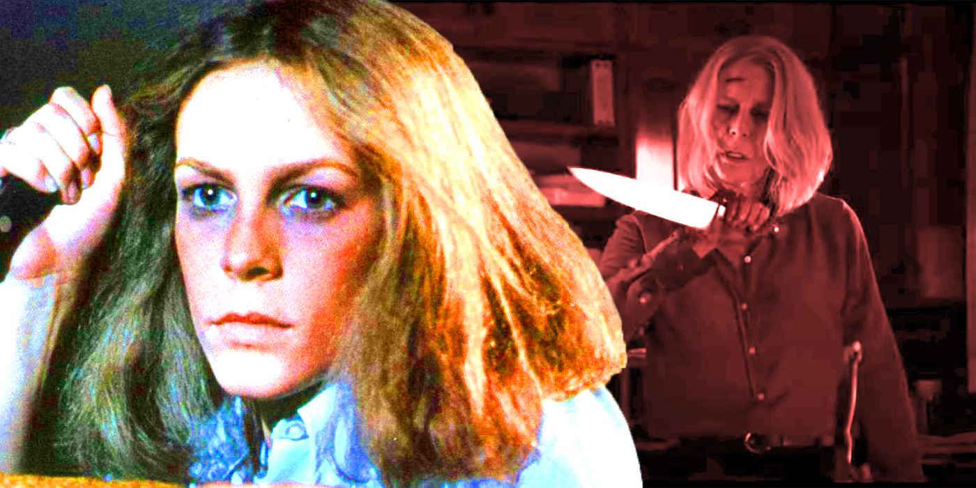 Jamie Lee Curtis as young Laurie Strode and older Laurie Strode