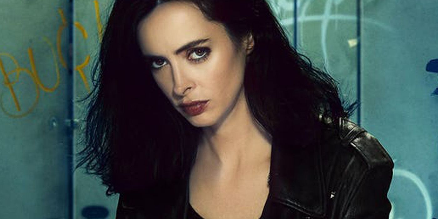 Uma imagem promocional de Krysten Ritter para Jessica Jones da Marvel