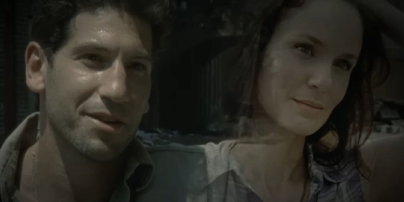 Jon Bernthal as Shane and Sarah Wayne Callies as Lori in Walking Dead