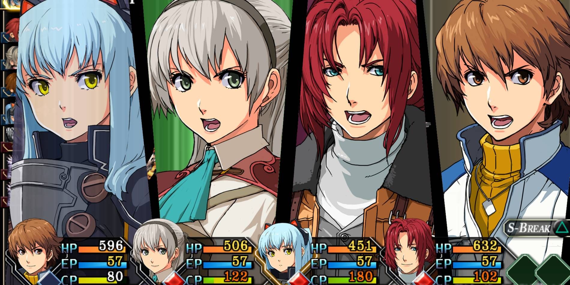 The Legend of Heroes: Trails from Zero Party Members Lloyd, Ellie, Raymond, and Tio