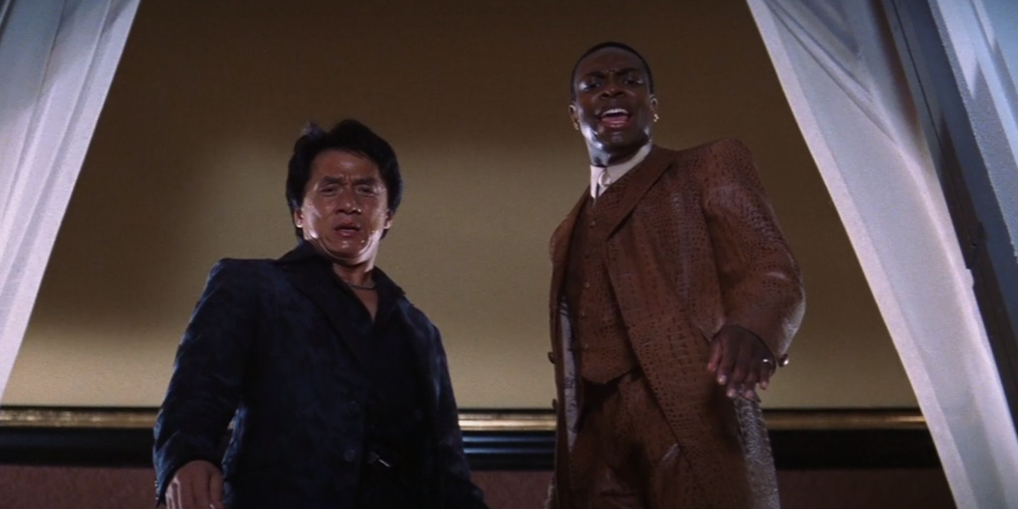 Lee and Carter looking at Ricky Tan's dead body from above in Rush Hour 2