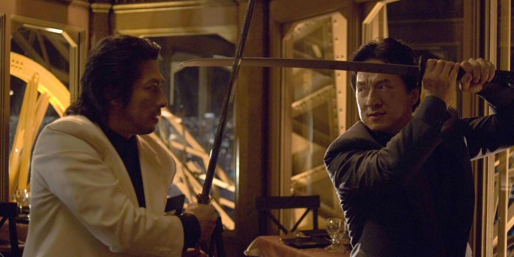 Lee fighting Kenji inside the Eiffel Tower in Rush Hour 3