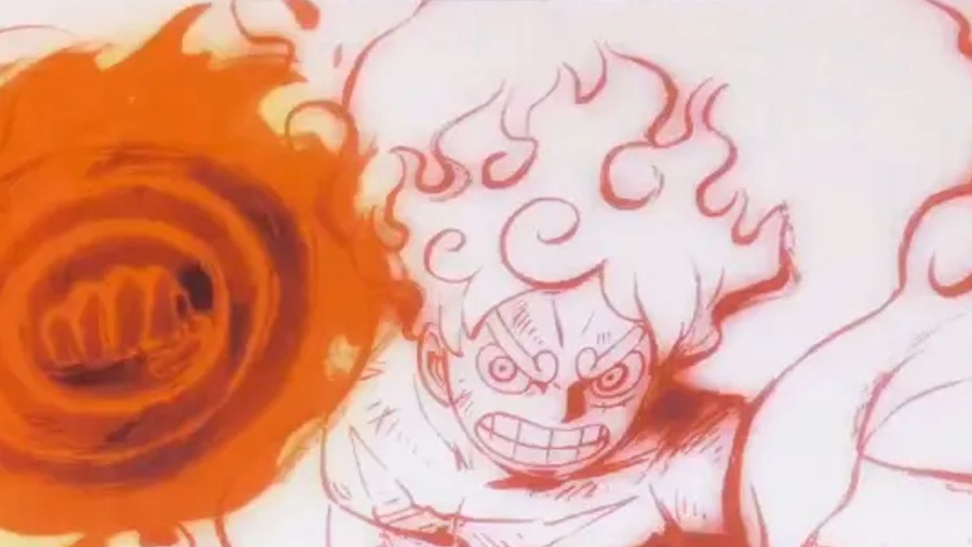 luffy gear 5 in one piece film red