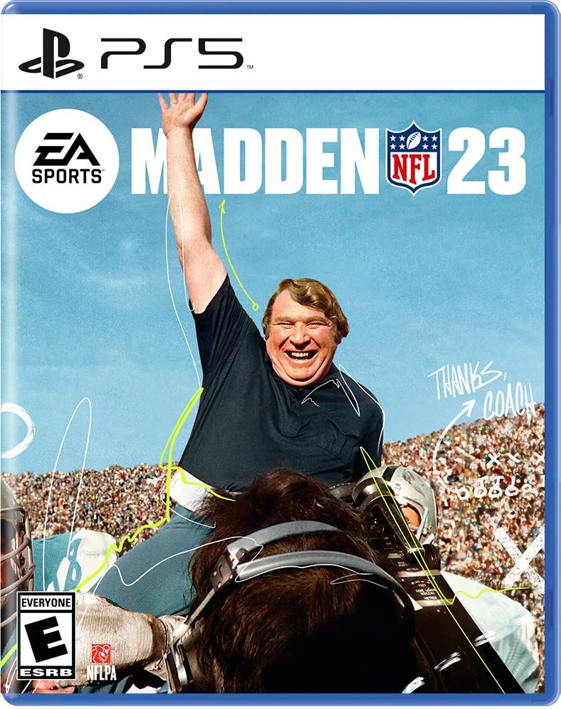 Capa do Madden 23 com John Madden no meio de uma multidão