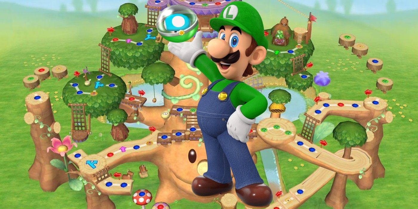 Luigi with a Sluggish 'Shroom Orb From Mario Party 6