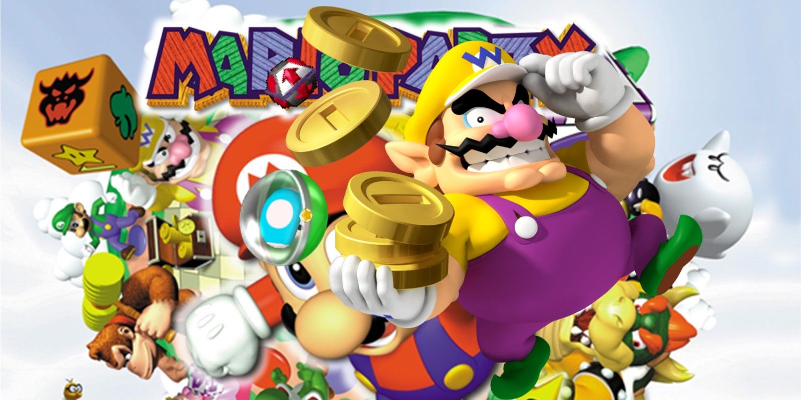 Wario with a Barter Box and Sluggish 'Shroom Orb from Mario Party