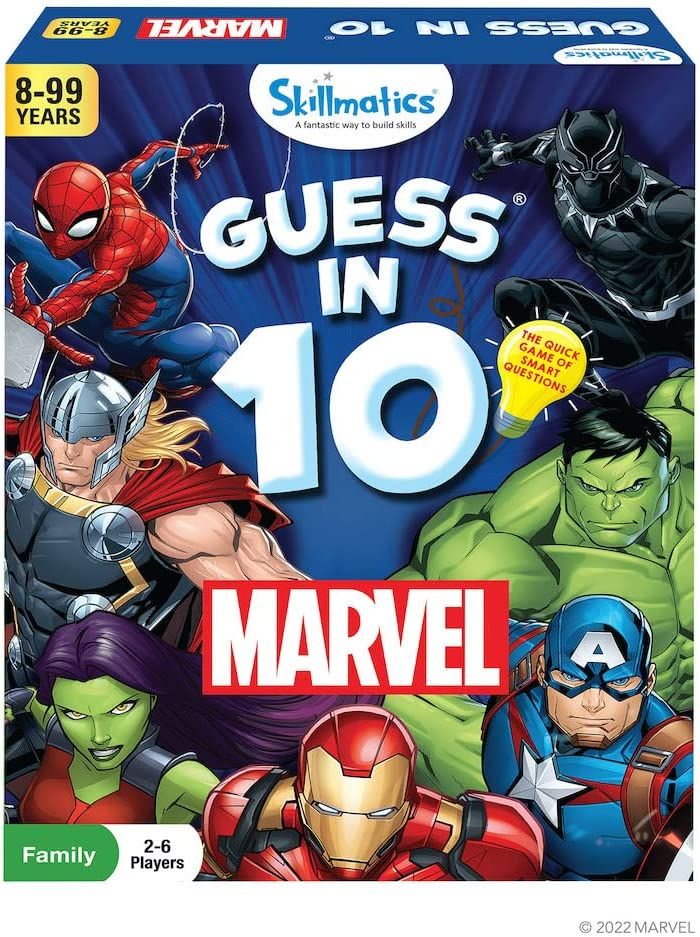 Caixa Marvel Skillmatics com heróis da Marvel em forma de desenho animado