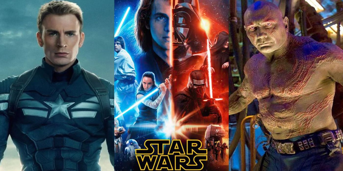 Split image of Star Wars characters and MCU actors who should play them.