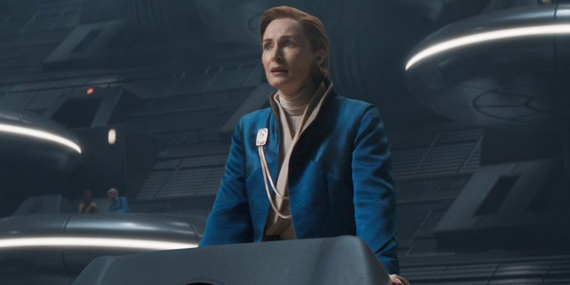 Mon Mothma in the Imperial Senate on Andor 1