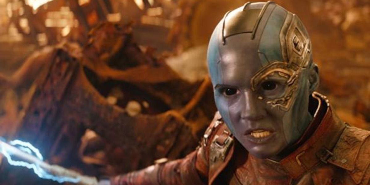 An image of the MCU's Nebula played by Karen Gillan is shown.