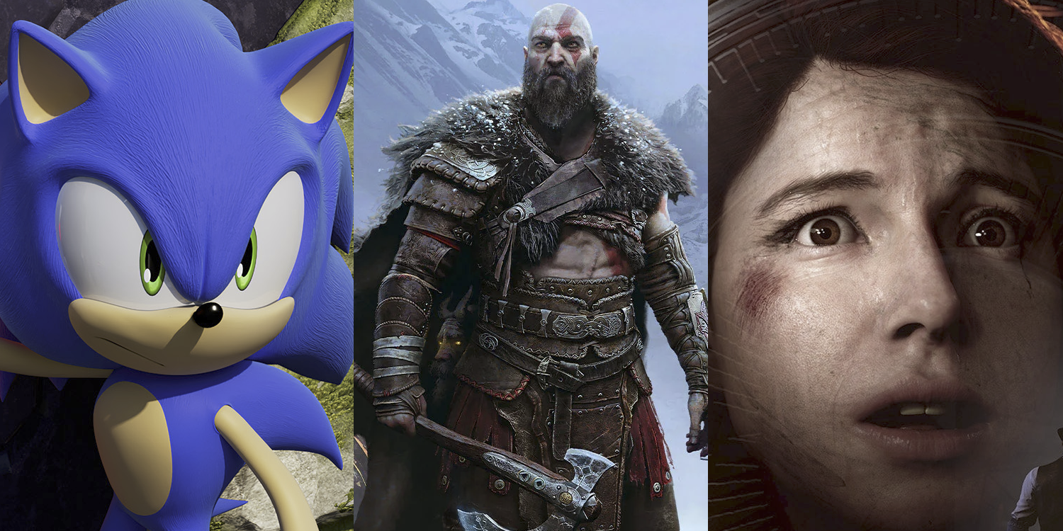Sonic from Sonic Frontiers, Kratos from God of War Ragnarok, and one of the lead characters from The Dark Pictures Anthology: The Devil in Me.