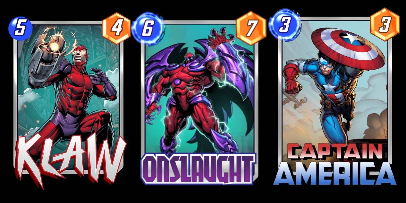 Marvel Snap Onslaught Captain America Klaw Cards do Pool 1 Collection Level