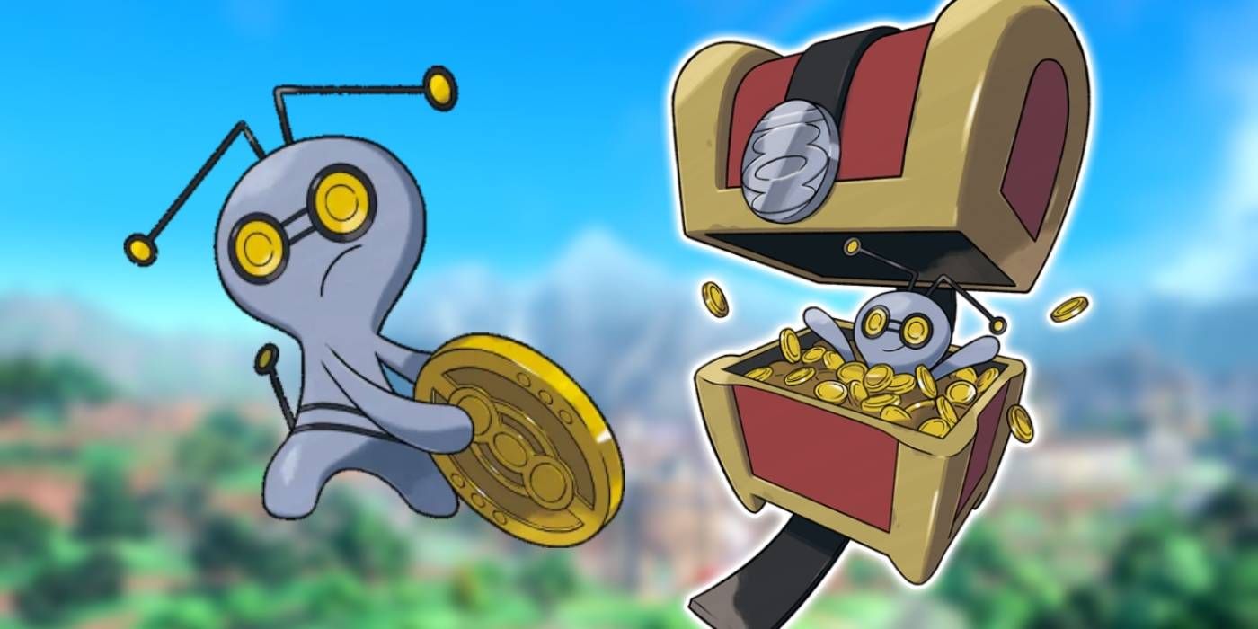 Pokemon Scarlet en Violet Gimmighoul Chest en Roaming Forms die Gimmighoul Coins opleveren wanneer ze worden verslagen