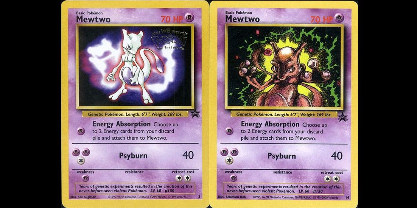 Cartas promocionais do Mewtwo do Pokémon Estampas Ilustradas