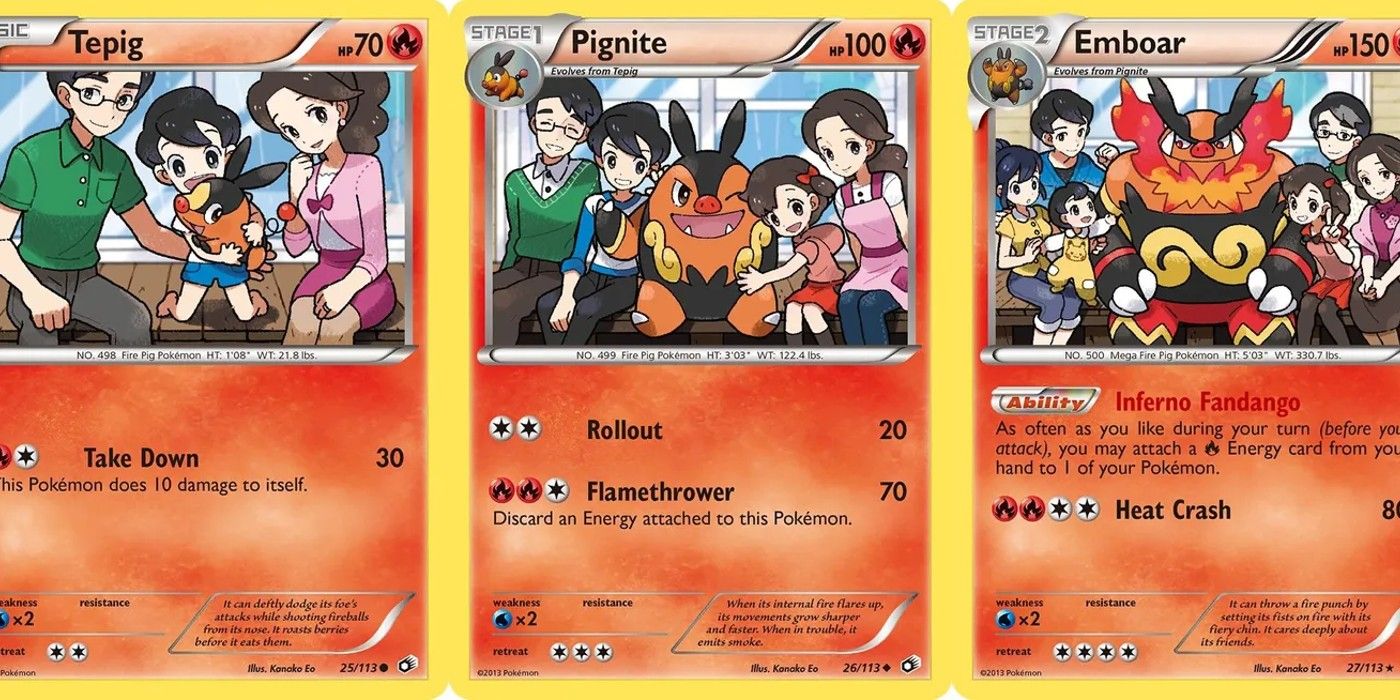 Legendarische schatten Tepig, Pignite en Emboar uit de Pokémon TCG