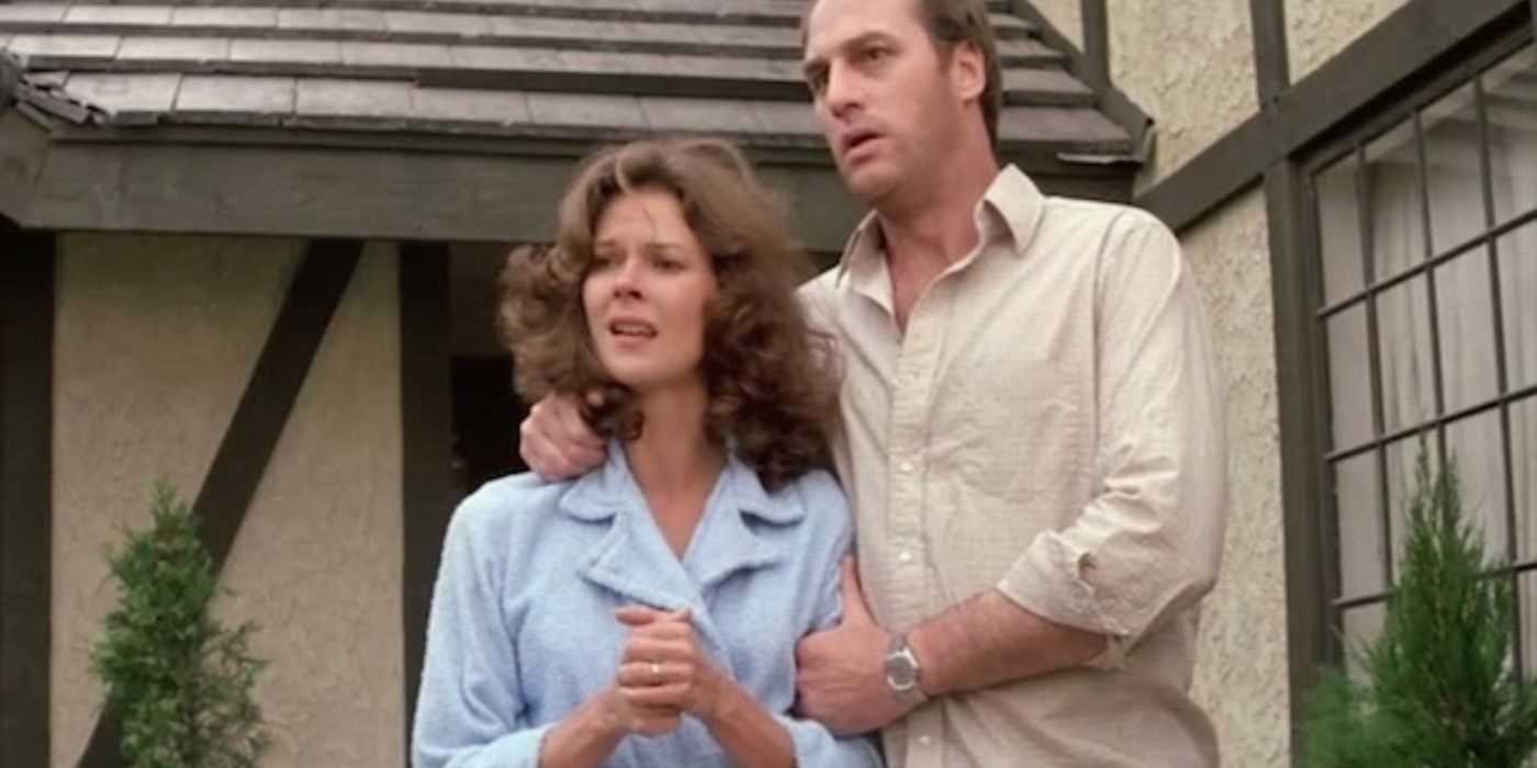 Diane and Steve Freeling standing outside in Poltergeist