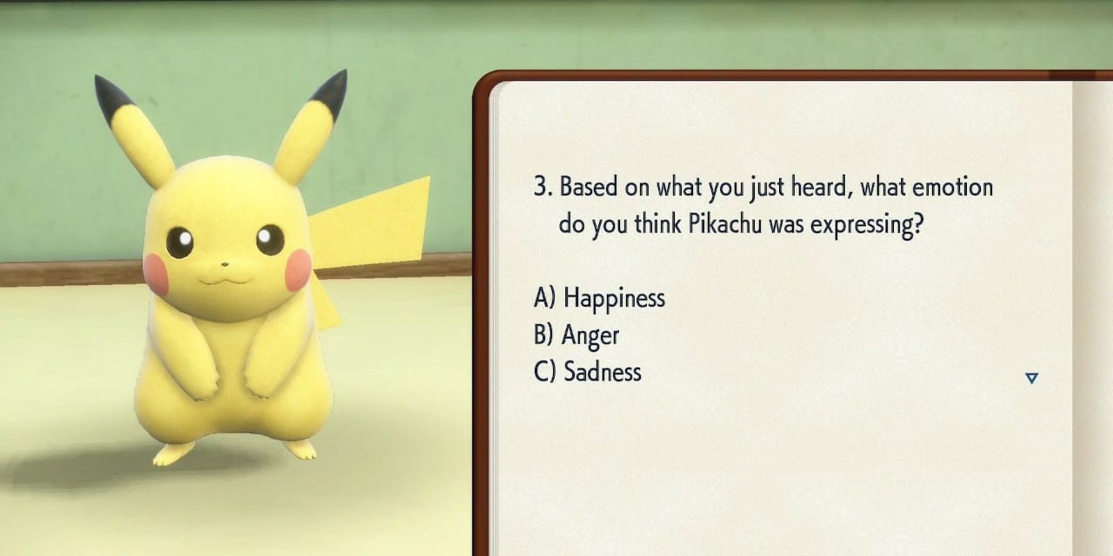 Professor Assistant Pikachu helping Mr. Salvatore in Answers to Pokémon Scarlet and Violet