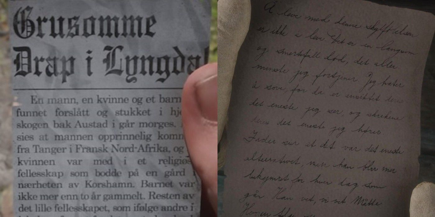 The Norwegian notes from Manzanita Post in Red Dead Redemption 2