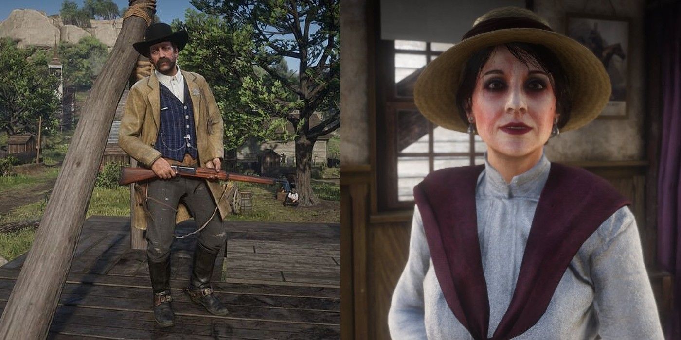 Sheriff Malloy and Moira from Red Dead Redemption 2