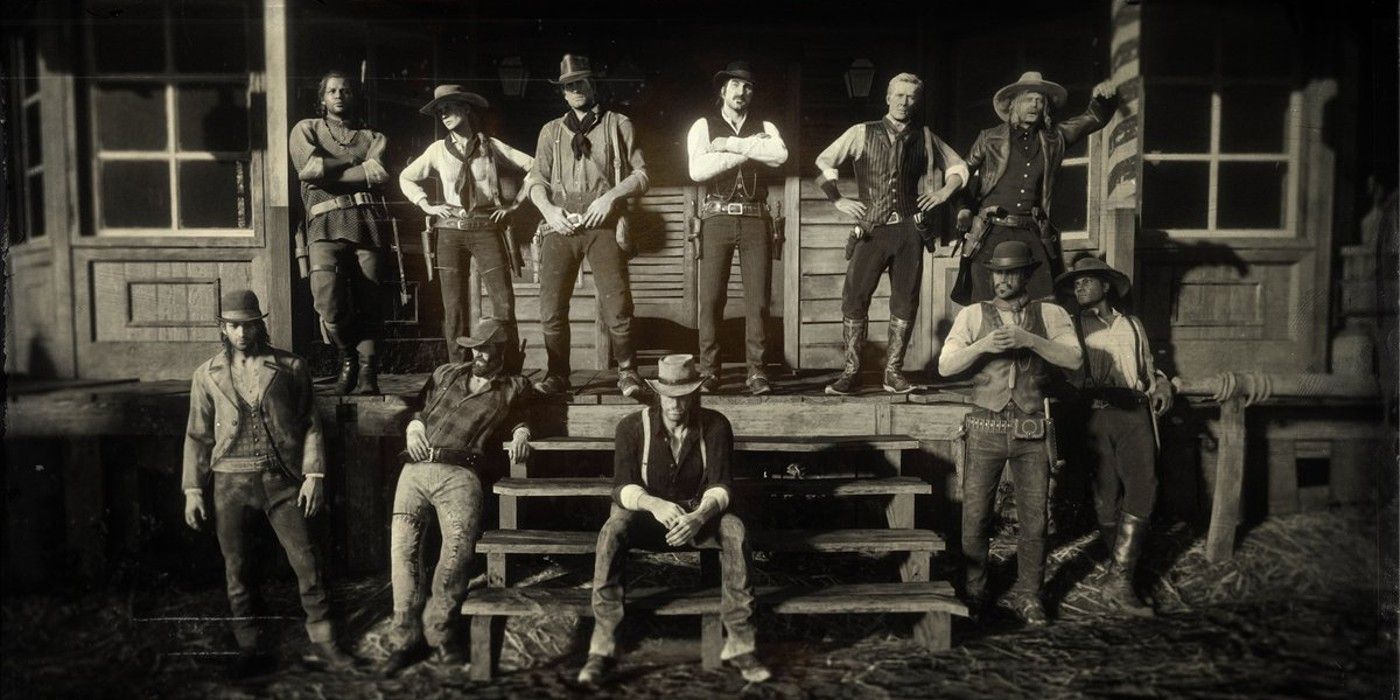Photograph of the Van der Linde Gang in Red Dead Redemption 2