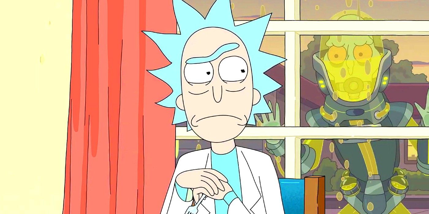 Rick regarde Pissmaster dans Rick et Morty saison 6 épisode 8