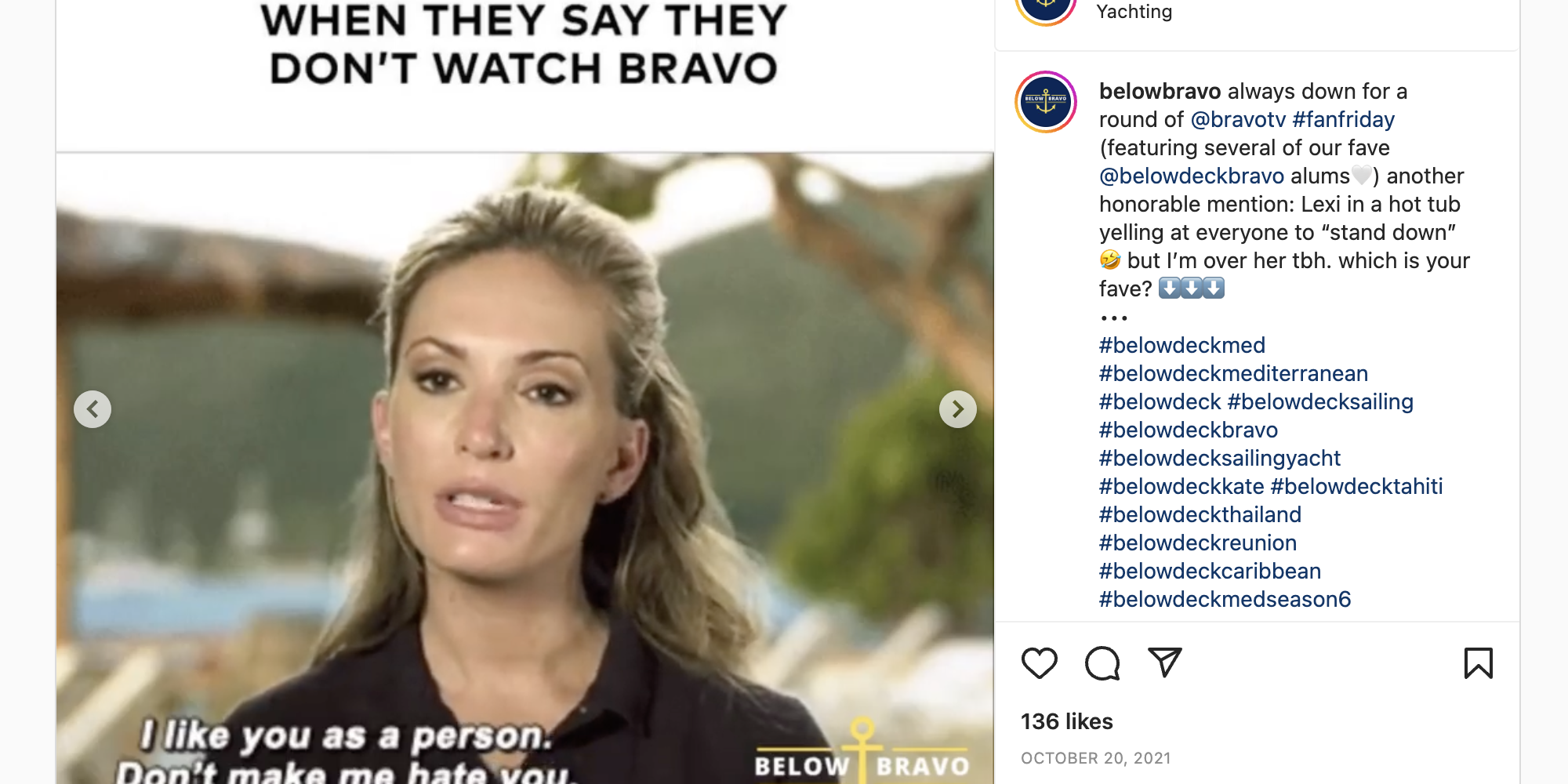 Kate Chastain I like you as a person scene meme