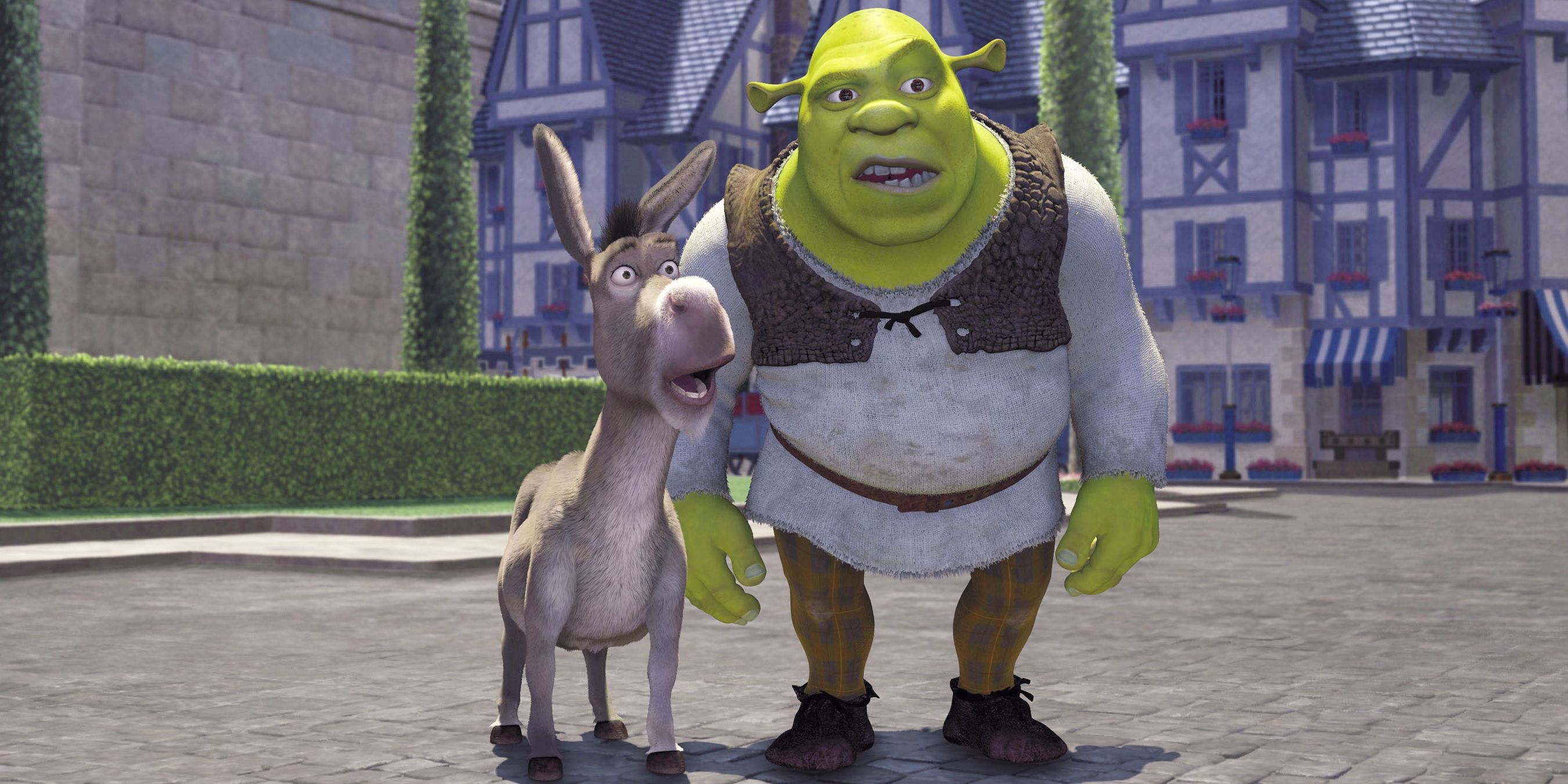 Shrek and Donkey arrive at Duloc