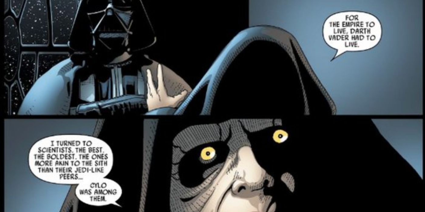 Sidious talks to Vader about Cylo in Darth Vader