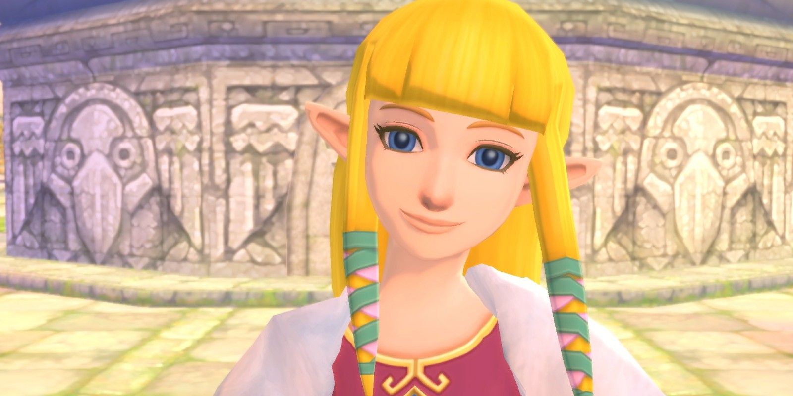 Zelda smiling in The Legend of Zelda: Skyward Sword.