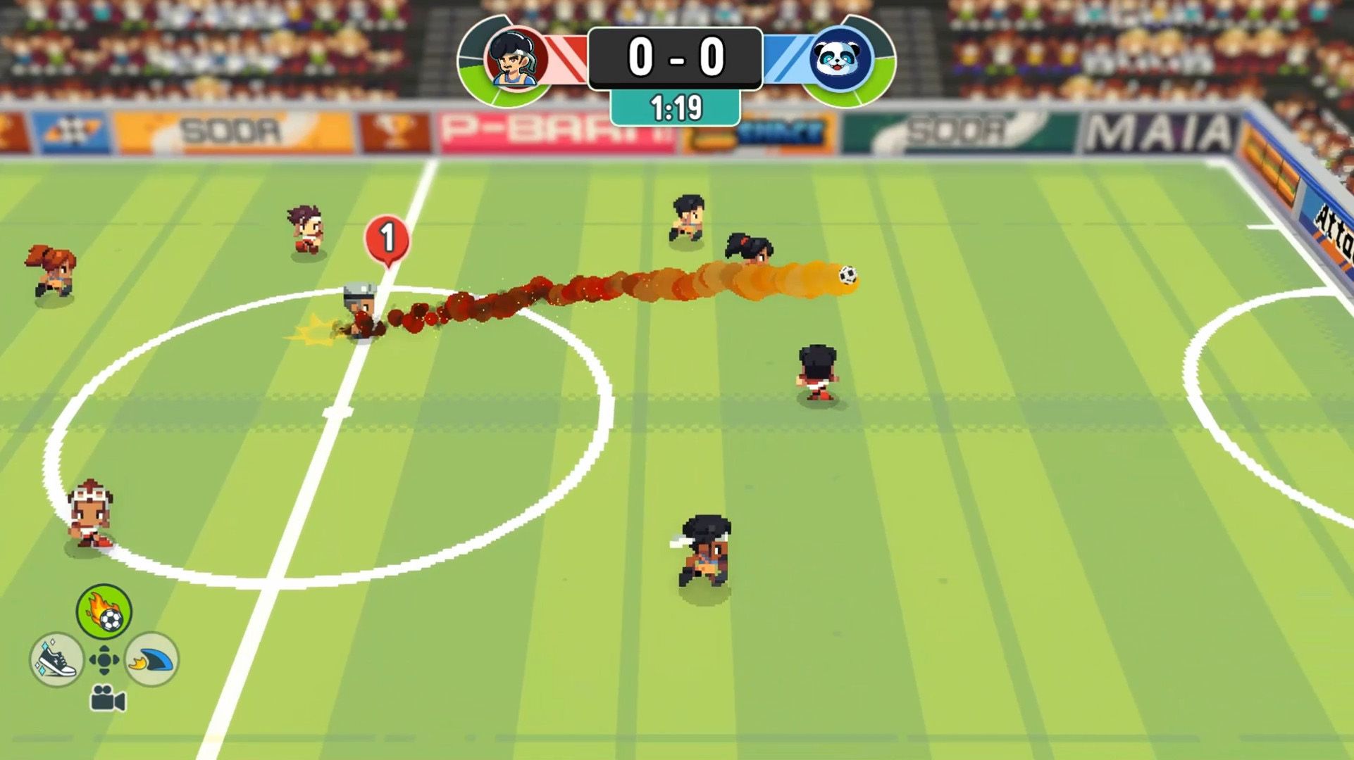 A screenshot of a soccer game in Soccer Story.