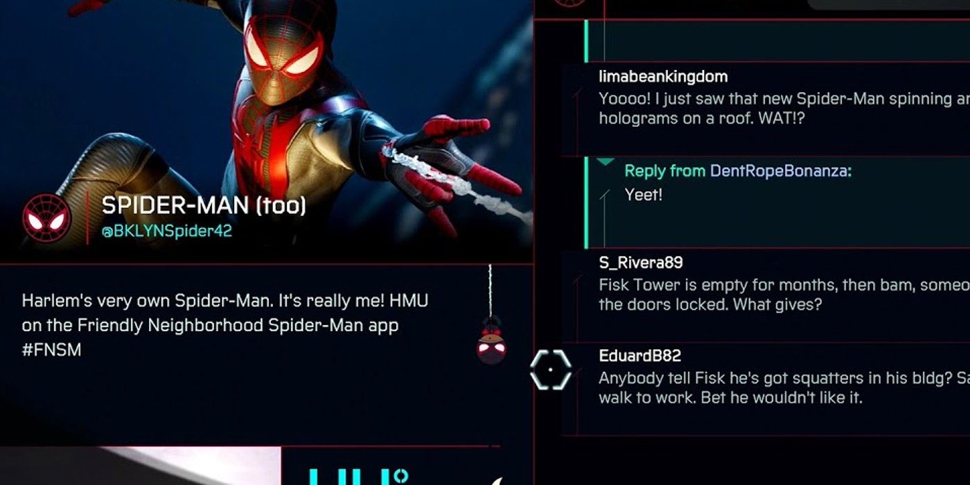 Social Media in the Miles Morales game