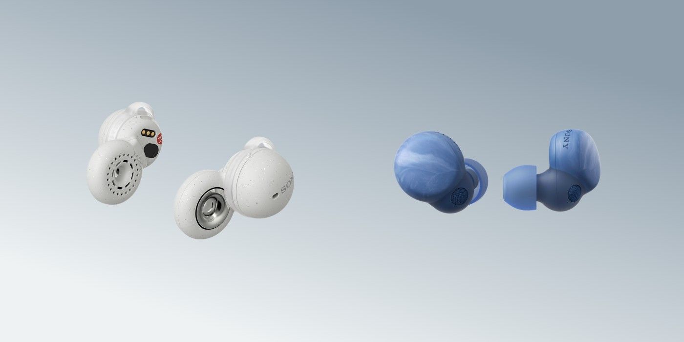 Sony LinkBuds in white and LinkBuds S in blue
