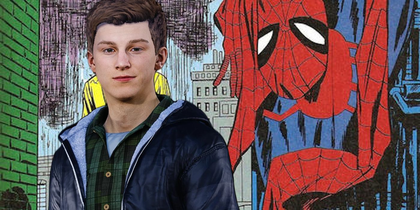 Peter Parker from Marvel's Spider-Man in the famous comic cover for Spider-Man No More