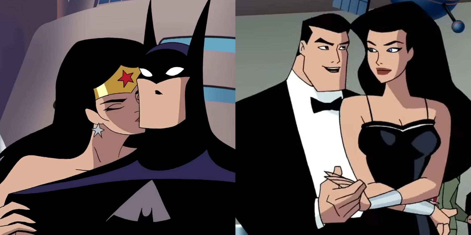 justice league unlimited wonder woman and batman kiss